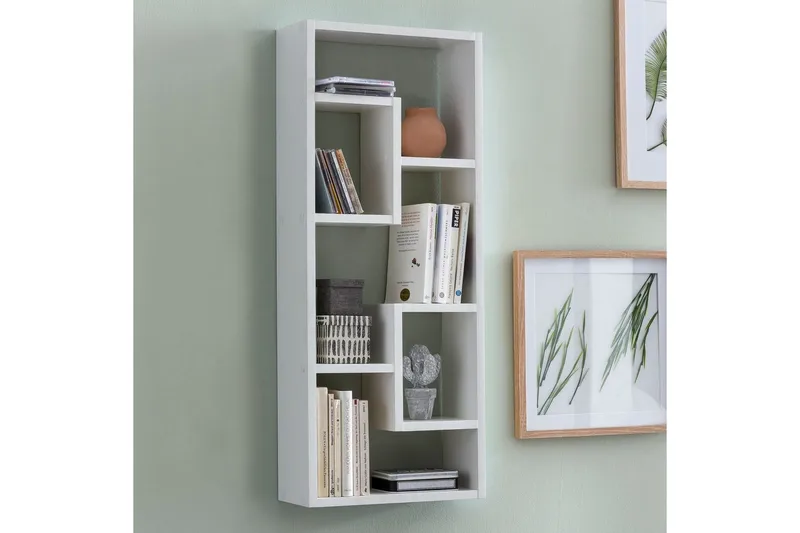 Vägghylla Wohnling melaminbelagd MDF, förvaringshylla, modern stil Vit - Vit - Förvaring - Hyllor - Bokhylla
