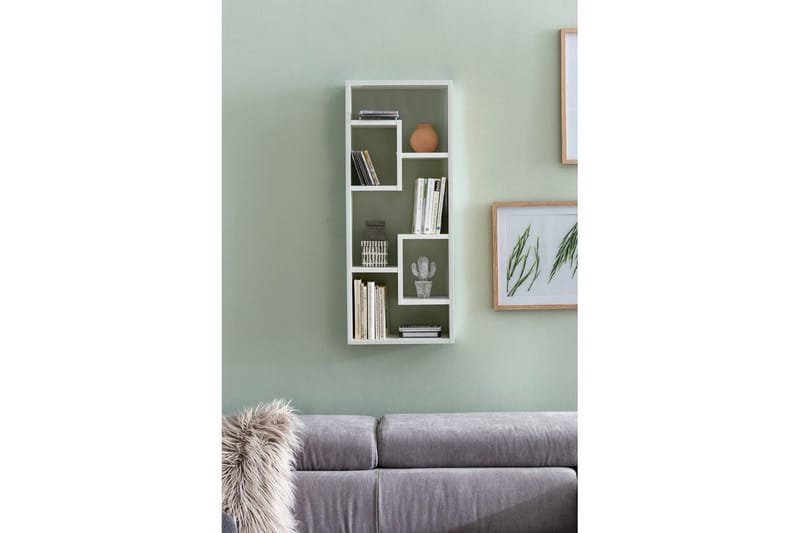 Vägghylla Wohnling melaminbelagd MDF, förvaringshylla, modern stil Vit - Vit - Förvaring - Hyllor - Bokhylla
