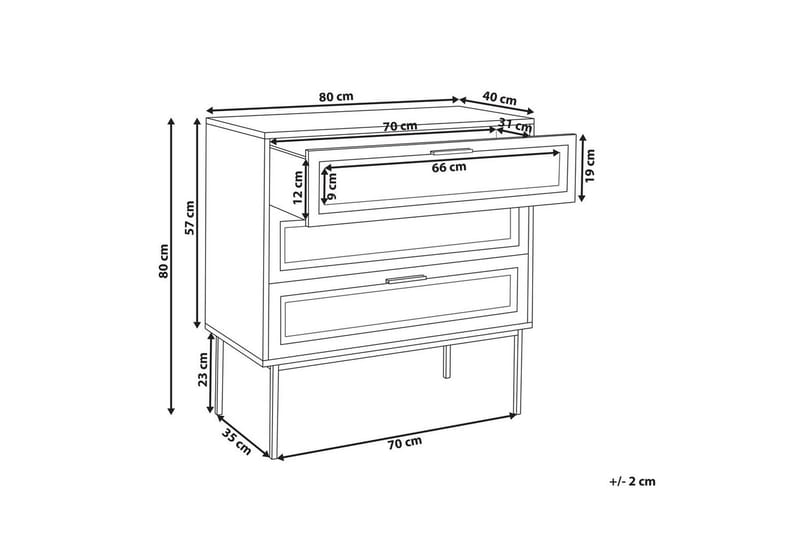 Byrå Pasco med 3 lådor - Förvaring - Förvaringsmöbler - Byrå