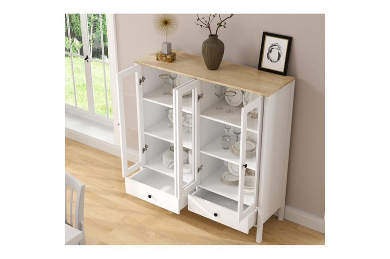 Cadrel Bokhylla 130 cm - Natur/Vit - Förvaring - Hyllor - Bokhylla