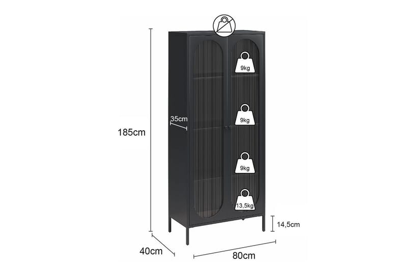 Högskåp Luna Himmelsblå - Himmelsblå - Möbler - Tillbehör & accessoarer - Bordstillbehör