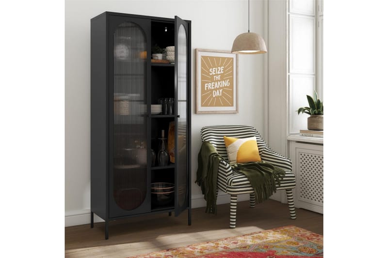 Högskåp Luna Svart - Svart - Möbler - Tillbehör & accessoarer - Bordstillbehör