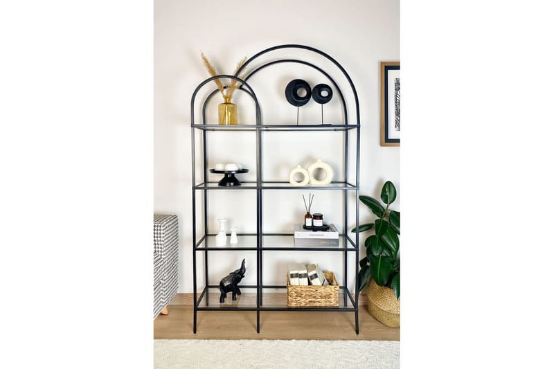 Hu Bokhylla 100 cm - Svart/Transparent - Förvaring - Hyllor - Bokhylla