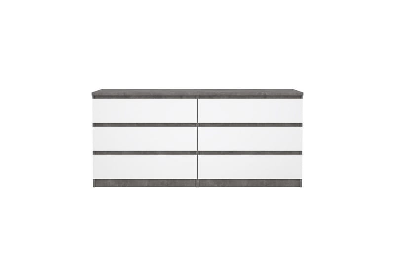 Salomns Byrå 70,1 cm - Oxidbetong/vit högglans - Förvaring - Förvaringsmöbler - Byrå