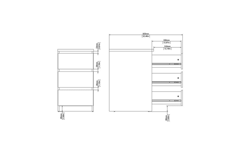 Salomns Byrå 70,1 cm - Svart - Förvaring - Förvaringsmöbler - Byrå