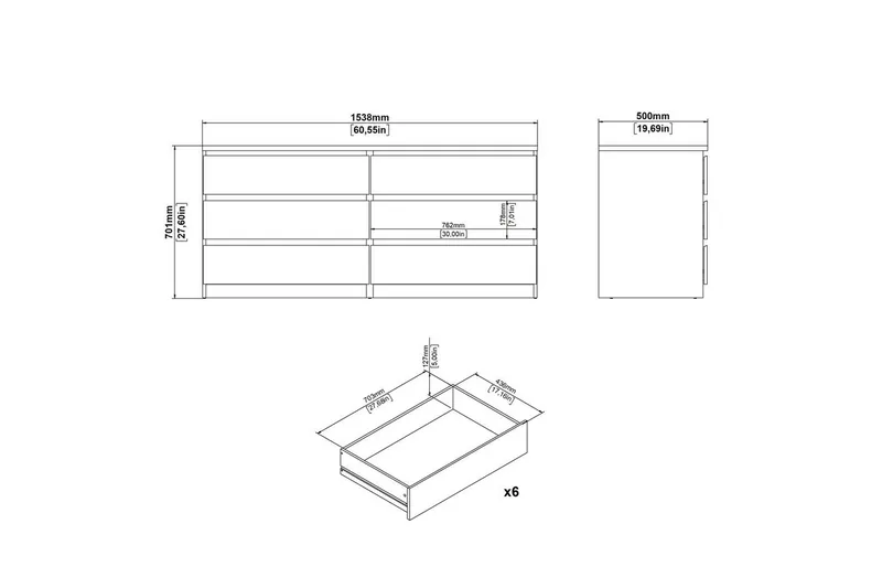Salomns Byrå 70,1 cm - Vit - Förvaring - Förvaringsmöbler - Byrå