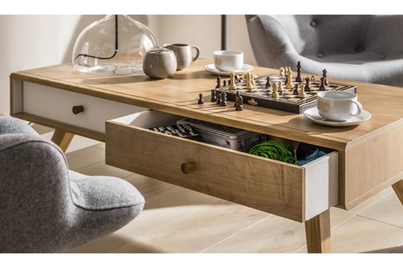 NATURE Låda till soffbord Vit/Natur - Möbler - Tillbehör & accessoarer - Bordstillbehör