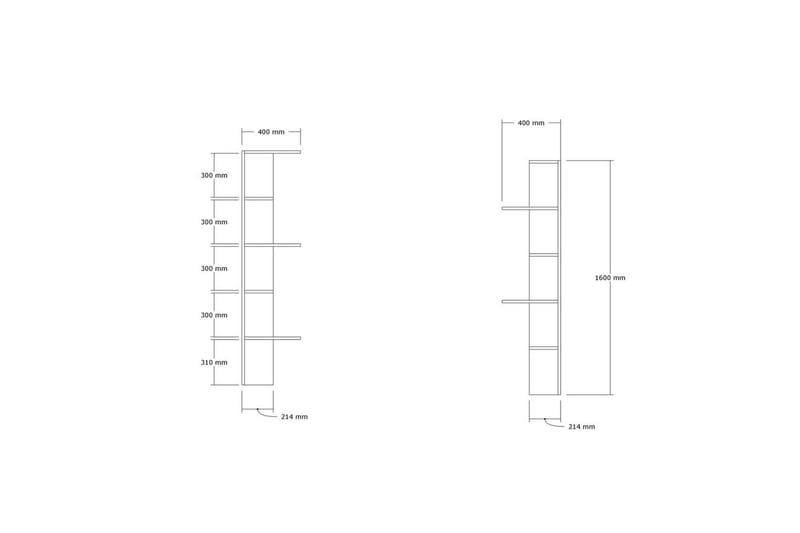 Ruigoord Bokhylla 40 cm - Ek - Förvaring - Hyllor - Bokhylla