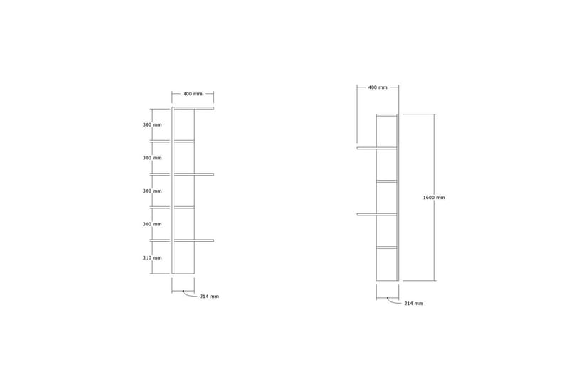 Ruigoord Bokhylla 40 cm - Ek - Förvaring - Hyllor - Bokhylla
