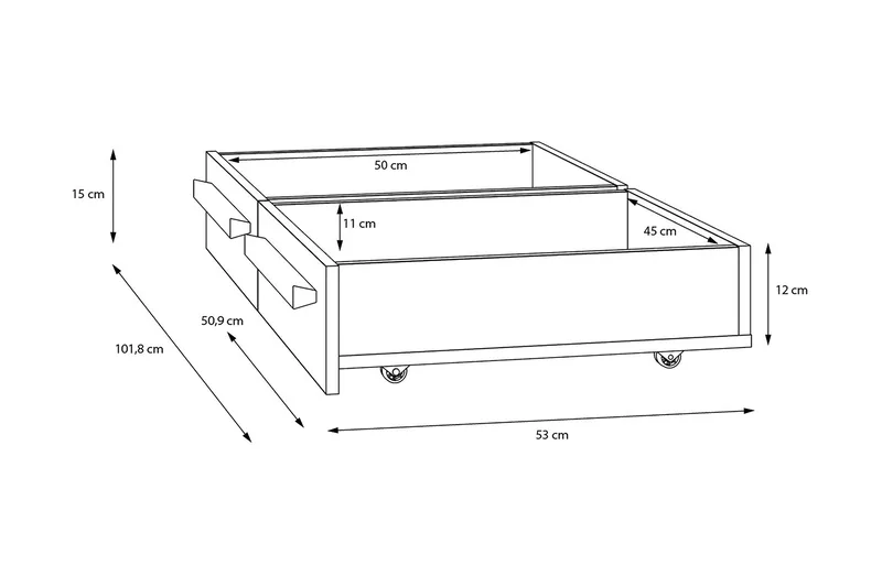 Ahmetbay Sänglåda 2-pack - Grå/Brun - Möbler - Tillbehör & accessoarer - Sängtillbehör