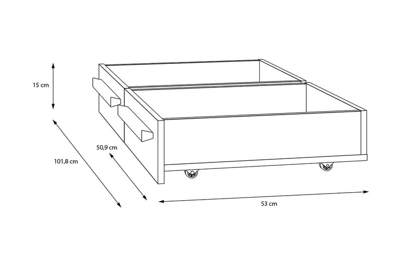 Ahmetbay Sänglåda 2-pack - Grå/Brun - Möbler - Tillbehör & accessoarer - Sängtillbehör