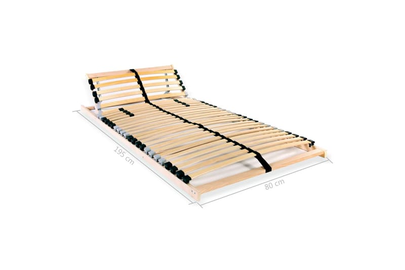 Ribbotten med 28 ribbor 2 st 7 zoner 80x200 cm - Brun - Möbler - Tillbehör & accessoarer - Sängtillbehör - Ribbottnar