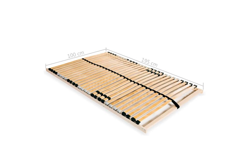 Ribbotten med 28 ribbor 7 zoner 100x200 cm - Brun - Möbler - Tillbehör & accessoarer - Sängtillbehör - Ribbottnar