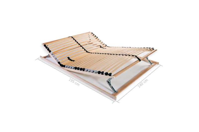 Ribbotten med 28 ribbor 7 zoner 140x200 cm - Brun - Möbler - Tillbehör & accessoarer - Sängtillbehör - Ribbottnar