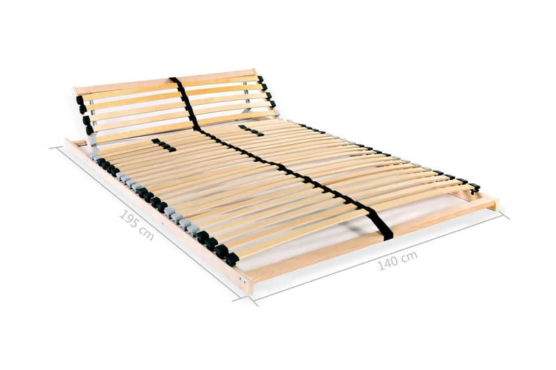 Ribbotten med 28 ribbor 7 zoner 140x200 cm - Brun - Möbler - Tillbehör & accessoarer - Sängtillbehör - Ribbottnar