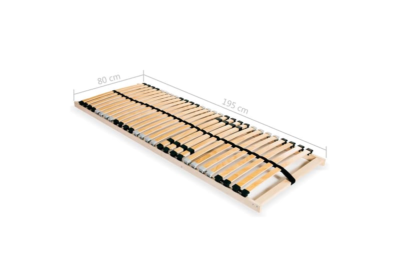 Ribbotten med 28 ribbor 7 zoner 80x200 cm - Brun - Möbler - Tillbehör & accessoarer - Sängtillbehör - Ribbottnar