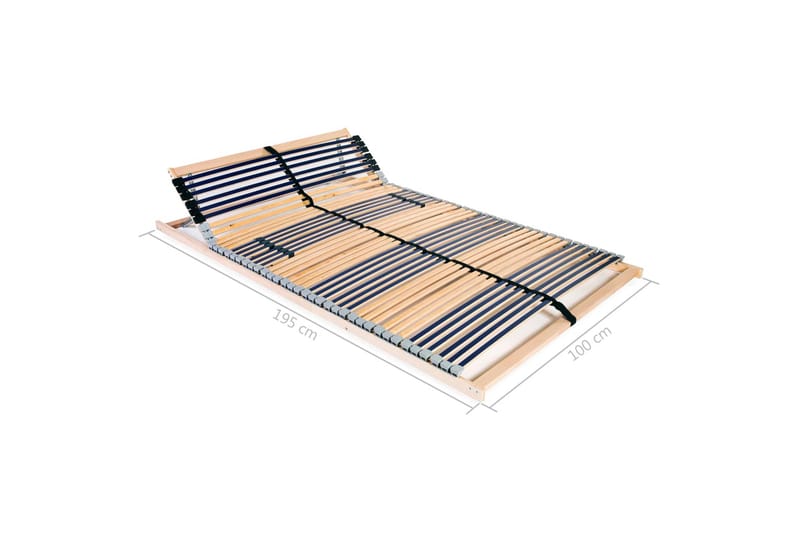 Ribbotten med 42 ribbor 7 zoner 100x200 cm - Blå - Möbler - Tillbehör & accessoarer - Sängtillbehör - Ribbottnar