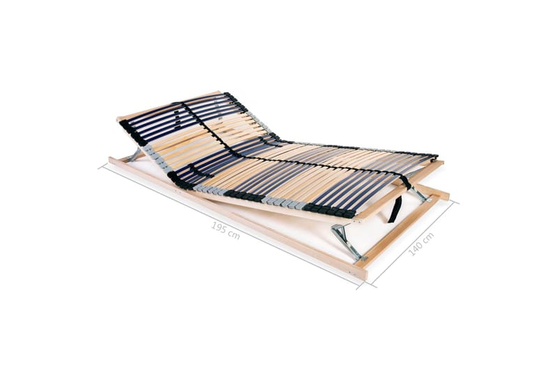 Ribbotten med 42 ribbor 7 zoner 140x200 cm - Blå - Möbler - Tillbehör & accessoarer - Sängtillbehör - Ribbottnar