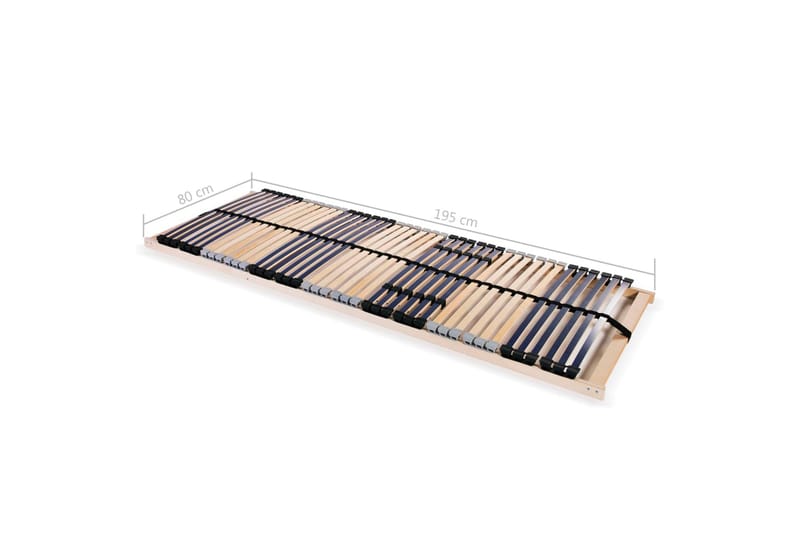 Ribbotten med 42 ribbor 7 zoner 80x200 cm - Brun - Möbler - Tillbehör & accessoarer - Sängtillbehör - Ribbottnar