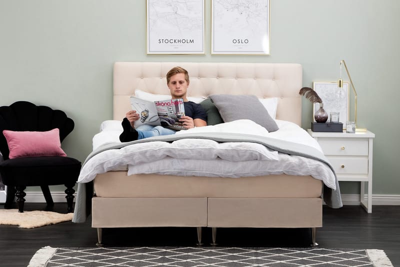 Sängben 13 cm 4-pack - Grå|Beige - Möbler - Tillbehör & accessoarer - Sängtillbehör