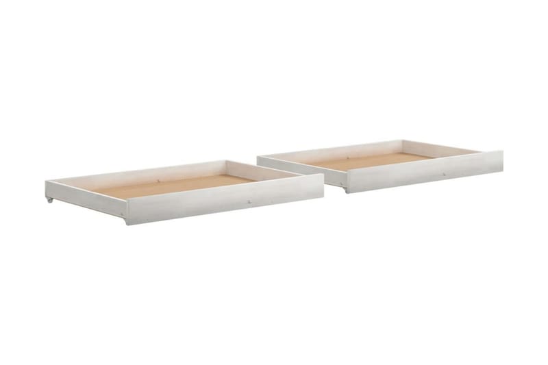 Sänglådor 2 st vit massiv furu - Vit - Möbler - Tillbehör & accessoarer - Sängtillbehör