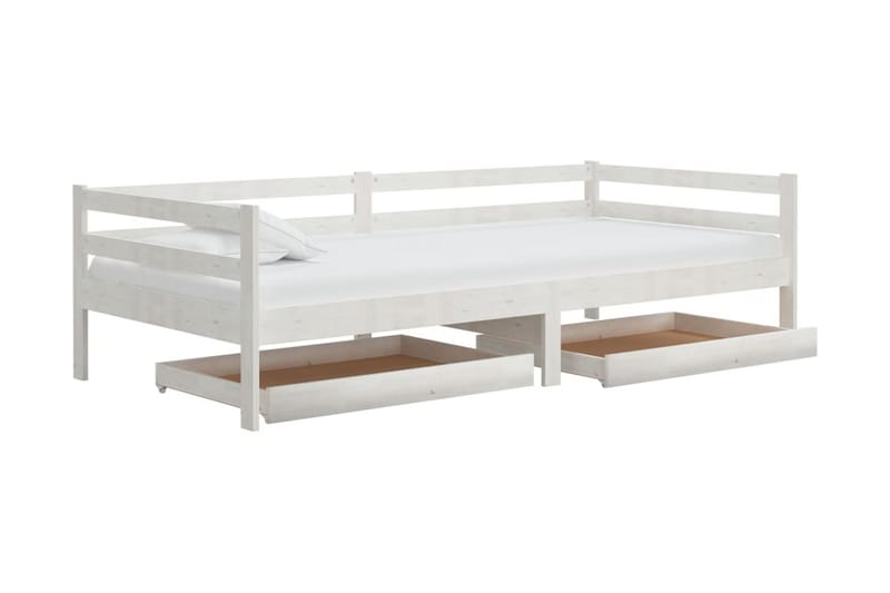 Sänglådor 2 st vit massiv furu - Vit - Sänglåda - Sängtillbehör - Förvaringslådor
