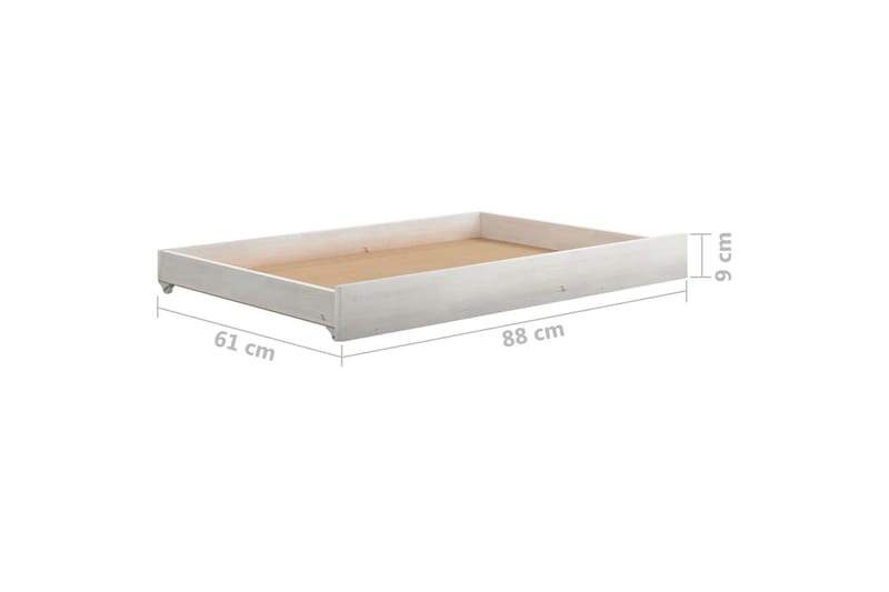 Sänglådor 2 st vit massiv furu - Vit - Möbler - Tillbehör & accessoarer - Sängtillbehör
