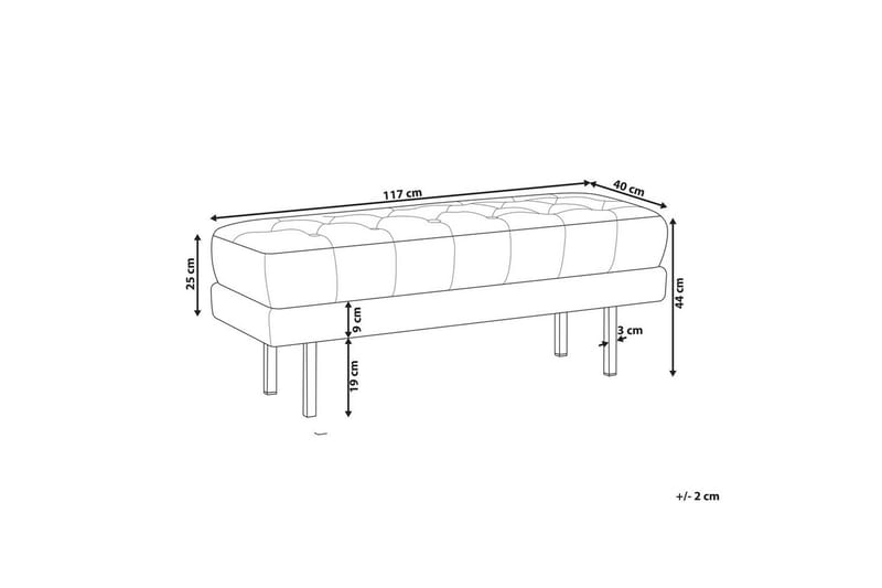 Sittbänk Roseville Beige/guld - Beige/guld - Möbler - Tillbehör & accessoarer - Sängtillbehör