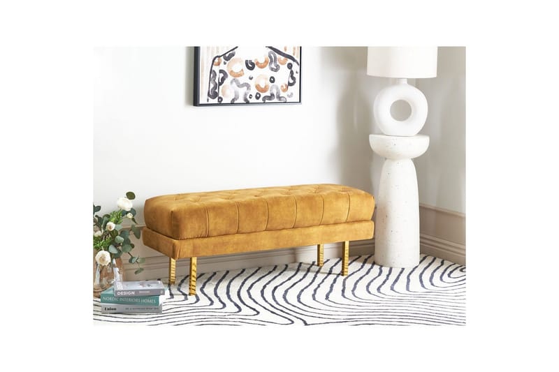 Sittbänk Roseville Gul/Guld - Gul/Guld - Möbler - Vardagsrum - Stolar & sittmöbler - Sittbänk