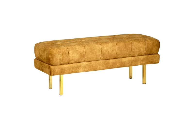 Sittbänk Roseville Gul/Guld - Gul/Guld - Möbler - Tillbehör & accessoarer - Sängtillbehör