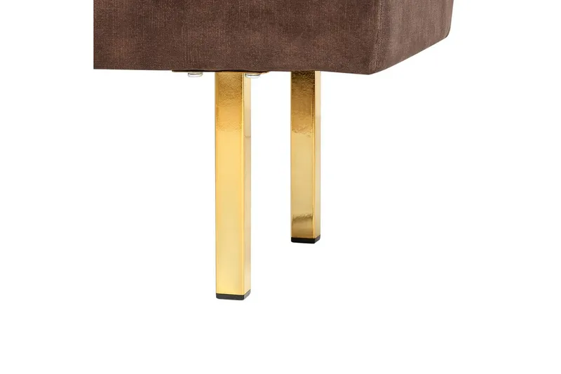 Sittbänk Roseville Mörkbrun/Guld - Mörkbrun/Guld - Möbler - Vardagsrum - Stolar & sittmöbler - Sittbänk