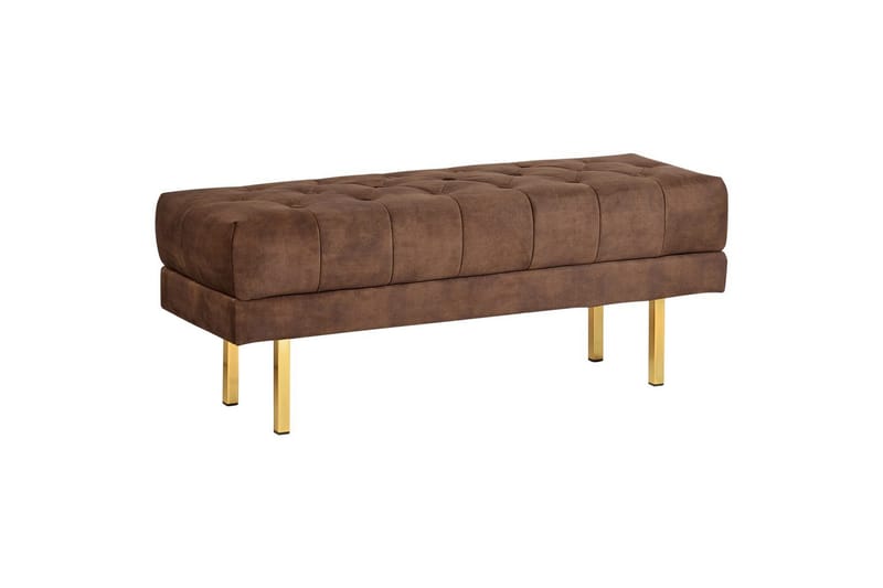 Sittbänk Roseville Mörkbrun/Guld - Mörkbrun/Guld - Möbler - Tillbehör & accessoarer - Sängtillbehör