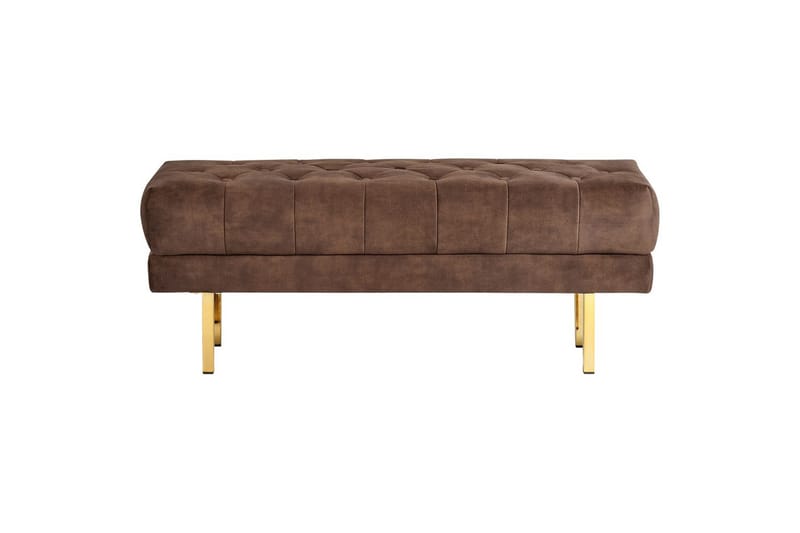 Sittbänk Roseville Mörkbrun/Guld - Mörkbrun/Guld - Möbler - Tillbehör & accessoarer - Sängtillbehör