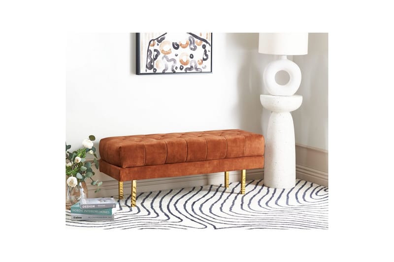 Sittbänk Roseville Rött/guld - Rött/guld - Möbler - Vardagsrum - Stolar & sittmöbler - Sittbänk