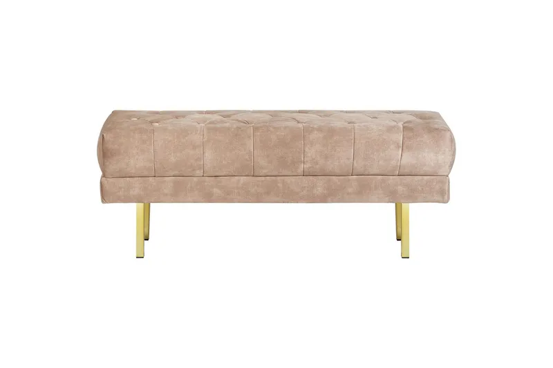 Sittbänk Roseville Taupe/guld - Taupe/guld - Möbler - Vardagsrum - Stolar & sittmöbler - Sittbänk