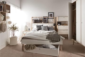 Spot Sänglåda i Trä med Lådor för Förvaring Under Säng - Vit - Möbler - Tillbehör & accessoarer - Sängtillbehör