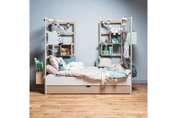 Stige Vägghängd Sängförvaring med Hyllor i Trä - Natur - Möbler - Tillbehör & accessoarer - Sängtillbehör
