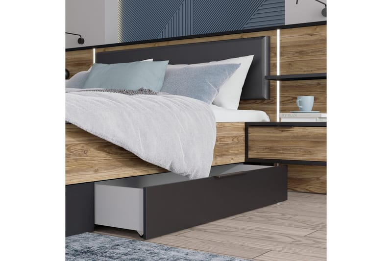 Vergina Sänglådor 2-pack - Svart/Grå - Möbler - Tillbehör & accessoarer - Sängtillbehör