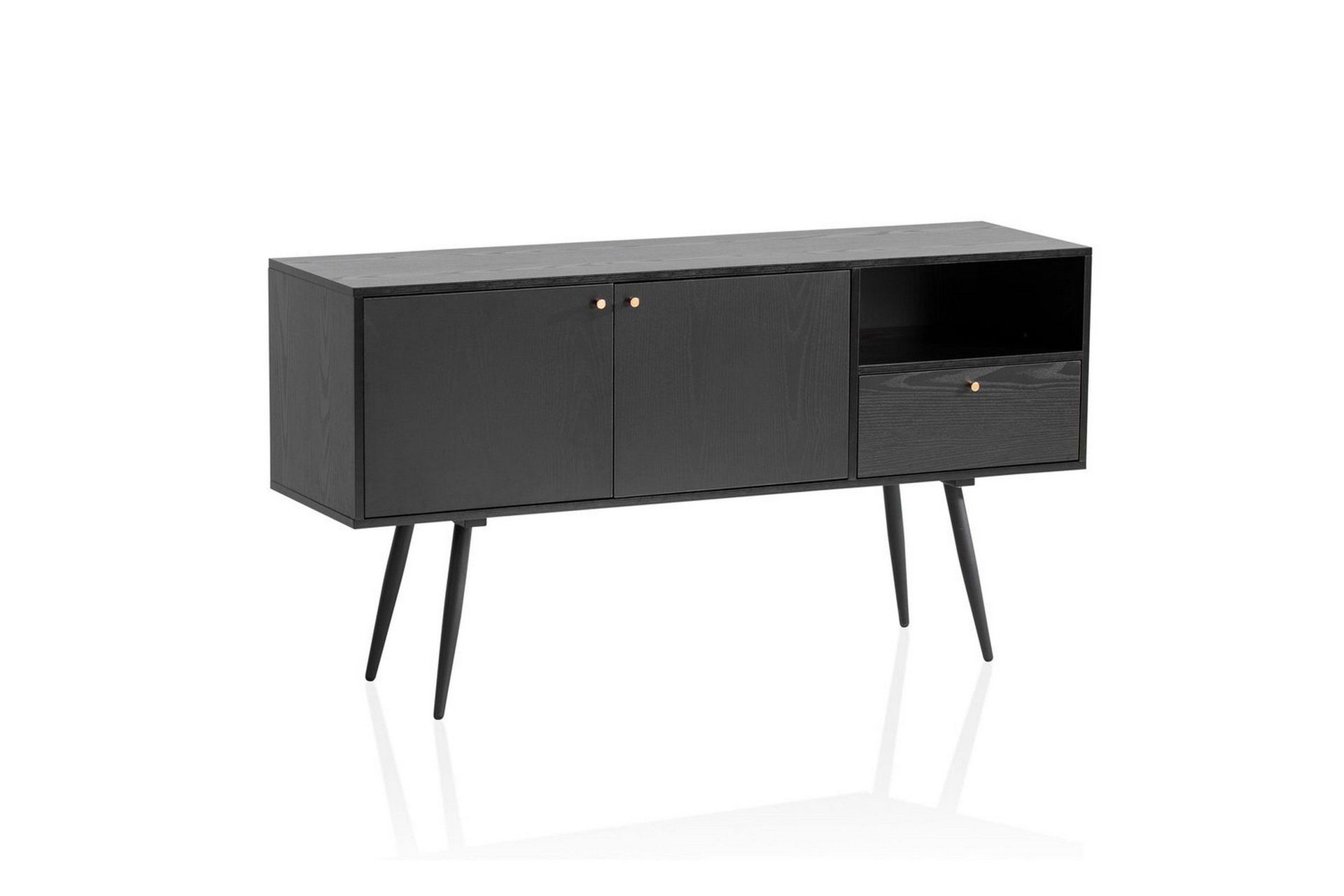 Sideboard Wohnling Melaminbelagd MDF 140 cm med 2 d&ouml;rrar 1 l&aring;da Modern -