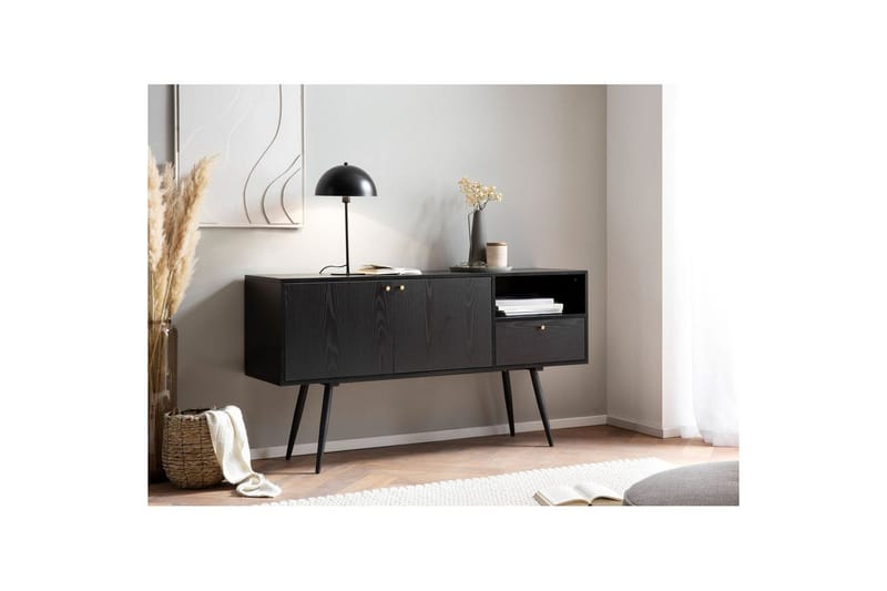 Sideboard Wohnling Melaminbelagd MDF 140 cm med 2 dörrar 1 låda Modern - Förvaring - Förvaringsmöbler - Skänkar & sideboards