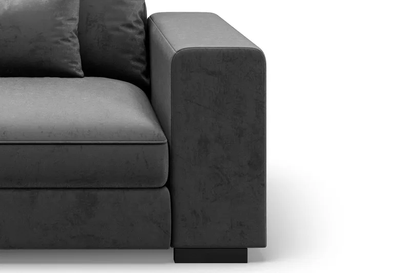 Dubai Armstöd Höger Sammet - Mörkgrå - Möbler - Vardagsrum - Soffor - Modulsoffor - Hörnmodul