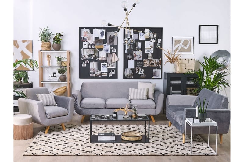 HERVILLY 2-sits Soffklädsel Sammet/Grå - Möbler - Tillbehör & accessoarer - Sofftillbehör