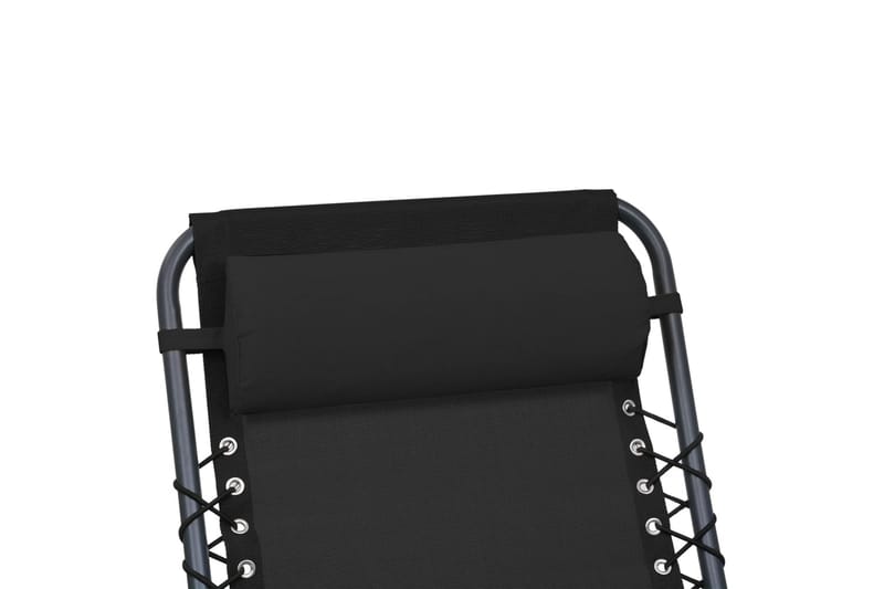 Nackstöd till Solstol svart 40x7,5x15 cm textilene - Svart - Utemöbler - Loungemöbler