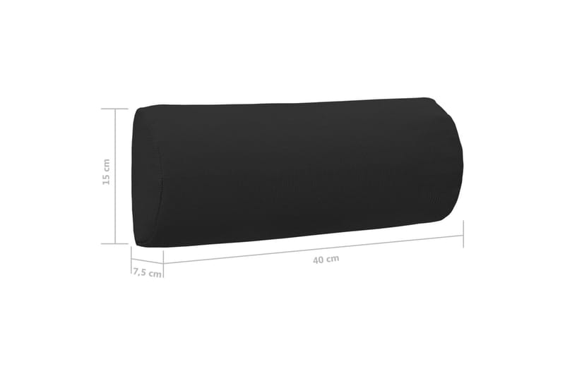 Nackstöd till Solstol svart 40x7,5x15 cm textilene - Svart - Utemöbler - Loungemöbler