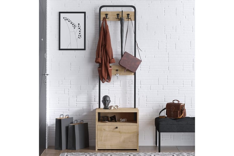 Straat Hatthylla 50 cm - Valnöt/Svart - Möbler - Tillbehör & accessoarer - Bordstillbehör