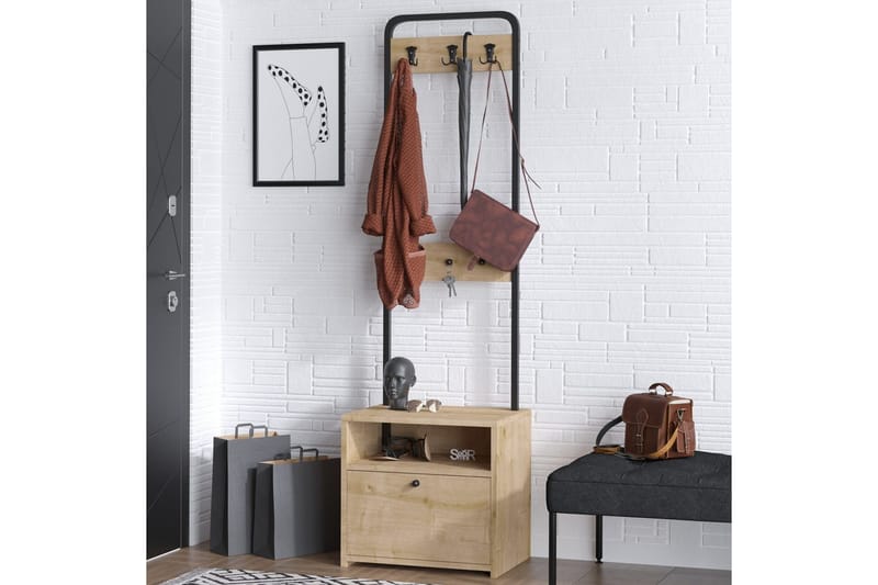 Straat Hatthylla 50 cm - Valnöt/Svart - Möbler - Tillbehör & accessoarer - Bordstillbehör