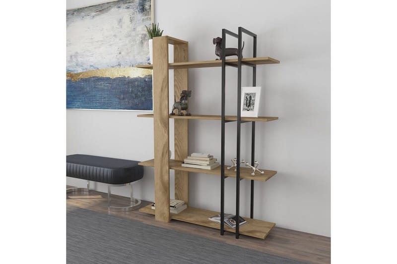 Thyra Bokhylla 120 cm - Ek/Svart - Förvaring - Hyllor - Bokhylla