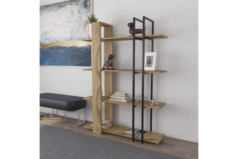 Thyra Bokhylla 120 cm - Ek/Svart - Förvaring - Hyllor - Bokhylla