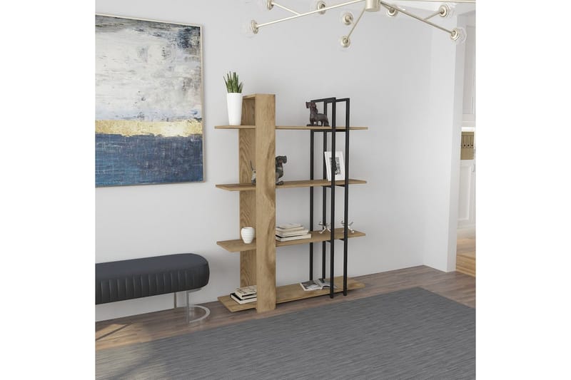 Thyra Bokhylla 120 cm - Ek/Svart - Förvaring - Hyllor - Bokhylla