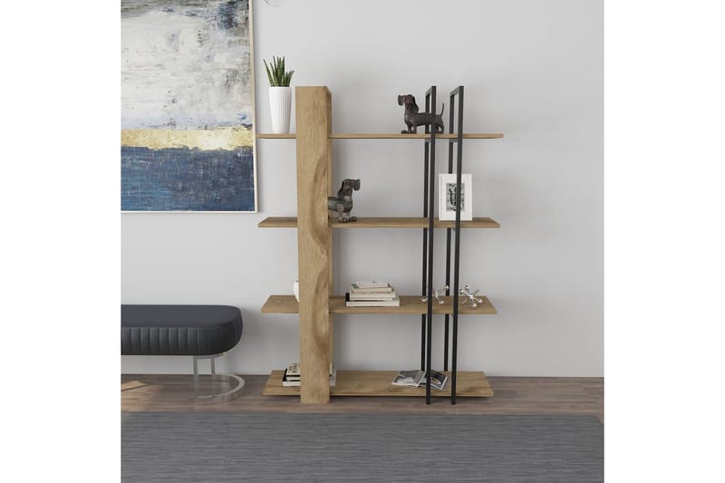 Thyra Bokhylla 120 cm - Ek/Svart - Förvaring - Hyllor - Bokhylla